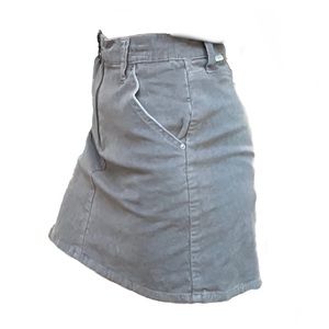 Gray corduroy skirt with zipper